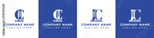 Letters JC and CJ Pillar Logo, suitable for business with JC and CJ related to Pillar