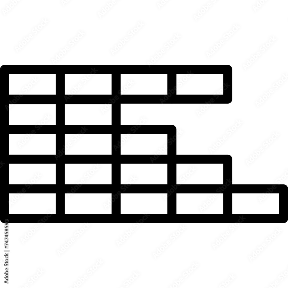 Brick Wall Vector Line Icon Brick Wall Vector Line Icon