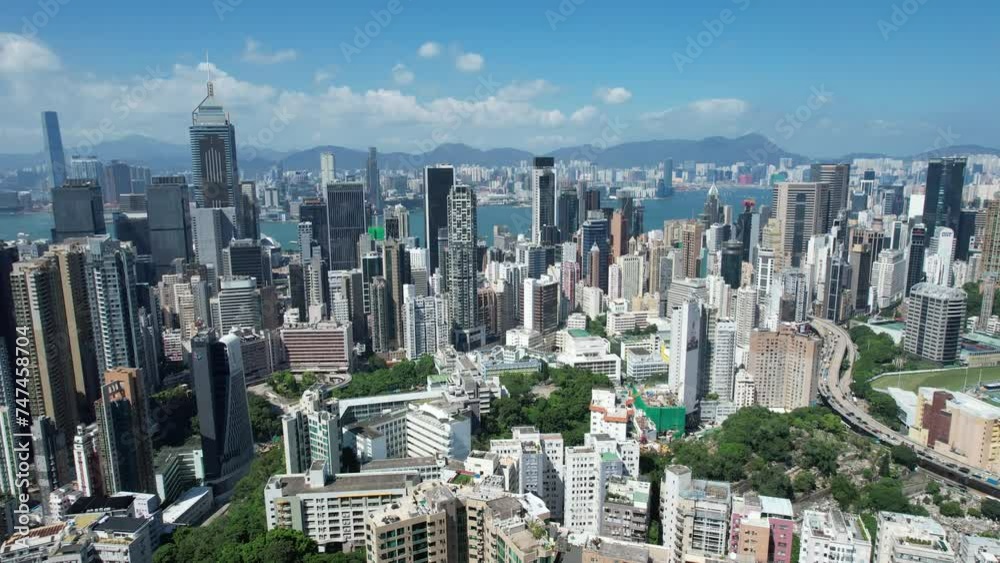Aerial drone skyview of Hong Kong West Kowloon Victoria Harbour Financial Tsim Sha Tsui Hung Hom Central Admiralty Wan Chai Happy Valley Wong Nai Chung Stadium Tai Hang Causeway Bay Tai Hang Aerial drone skyview of Hong Kong West Kowloon Victoria Harbour Financial Tsim Sha Tsui Hung Hom Central Admiralty Wan Chai Happy Valley Wong Nai Chung Stadium Tai Hang Causeway Bay Tai Hang