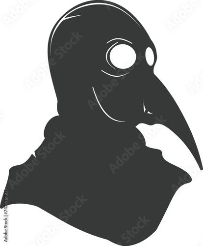 Silhouette plague mask black color only full