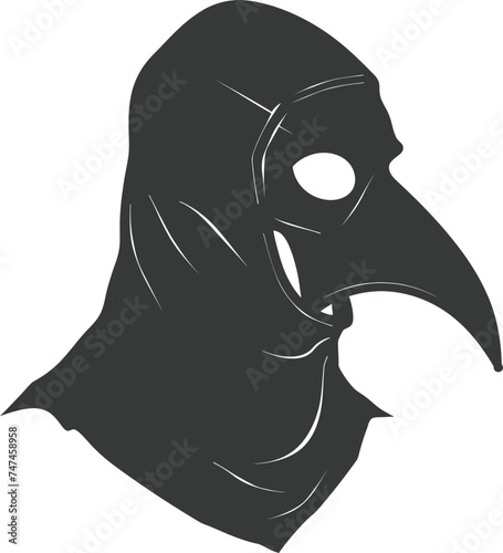 Silhouette plague mask black color only full