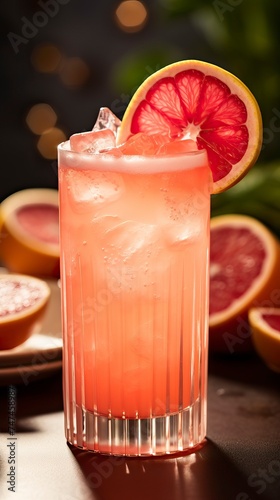 Grapefruit Paloma drinks on a Table with Beautiful Lighting © CREATIVE STOCK