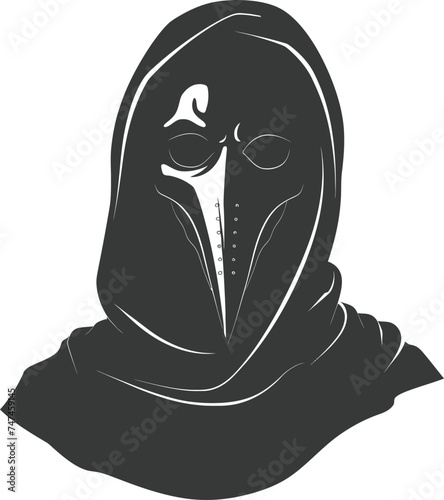 Silhouette plague mask black color only full