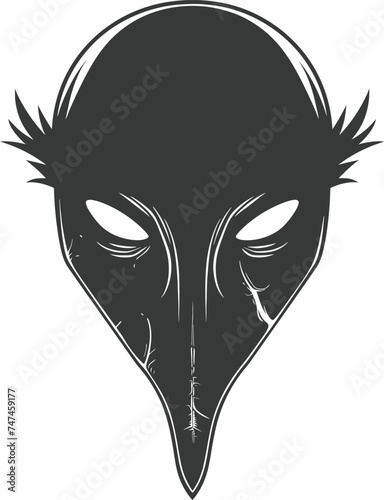 Silhouette plague mask black color only full