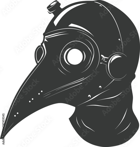 Silhouette plague mask black color only full