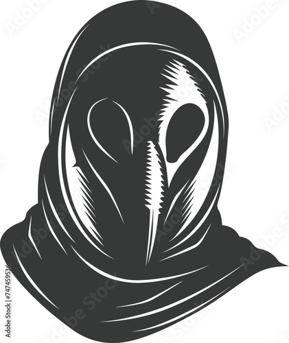 Silhouette plague mask black color only full