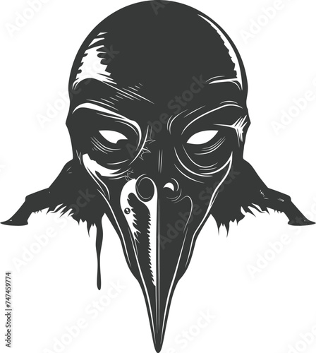 Silhouette plague mask black color only full