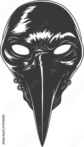 Silhouette plague mask black color only full