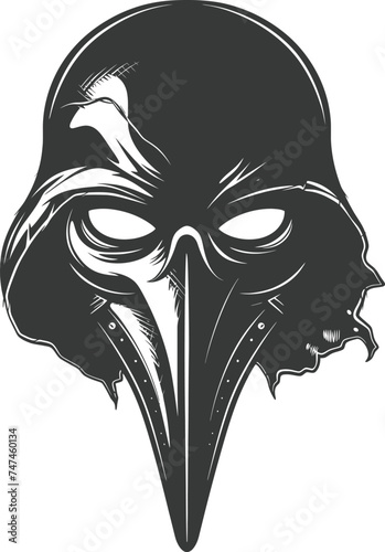 Silhouette plague mask black color only full