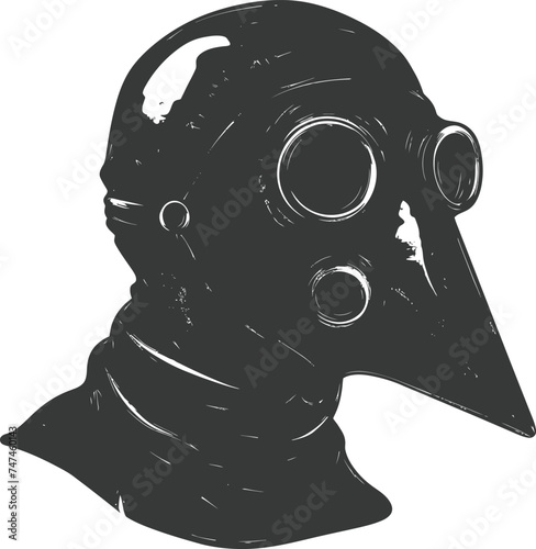 Silhouette plague mask black color only full