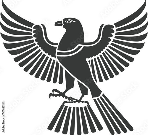 Silhouette single ancient egyptian hieroglyphs symbol logo black color only