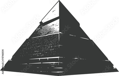 Silhouette ancient egyptian pyramid symbol logo black color only