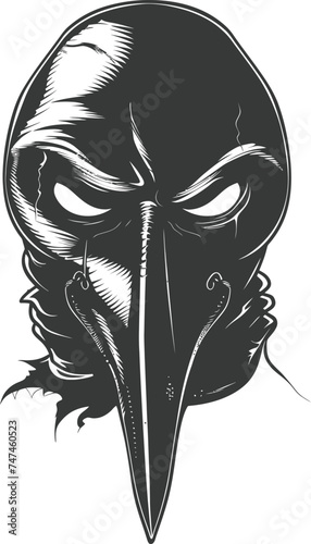 Silhouette plague mask black color only full
