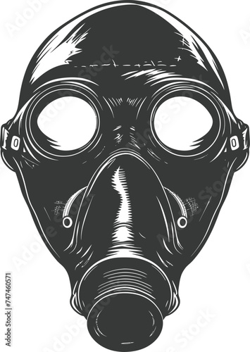 Silhouette plague mask black color only full