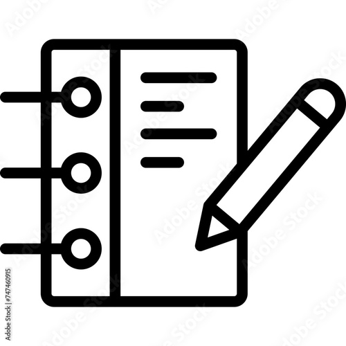 Writing Vector Line Icon photo