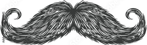 Silhouette single Mustache Only black color only