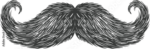Silhouette single Mustache Only black color only