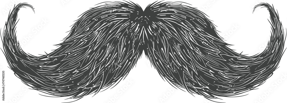 Silhouette single Mustache Only black color only Silhouette single Mustache Only black color only