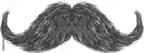 Silhouette single Mustache Only black color only