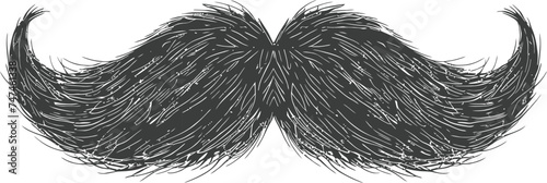 Silhouette single Mustache Only black color only