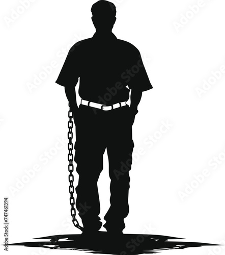 Silhouette prisoner black color only full body