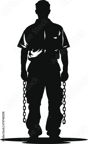 Silhouette prisoner black color only full body