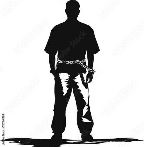 Silhouette prisoner black color only full body