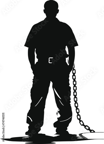 Silhouette prisoner black color only full body