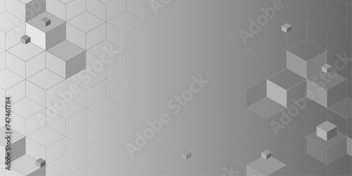 Abstract geometric background with cubic elements and grid for technology design, presentations.