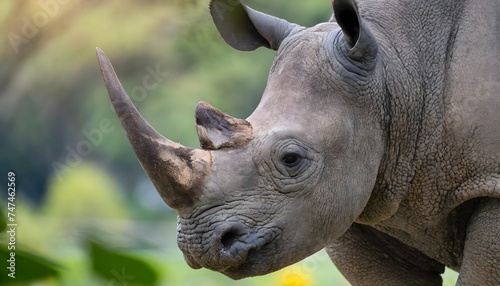close up of a rhino