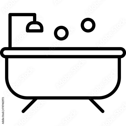 Bathtub Vector Line Icon