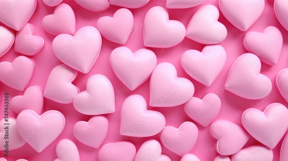 A vibrant pink background with scattered pink hearts. Ideal for Valentine's Day designs