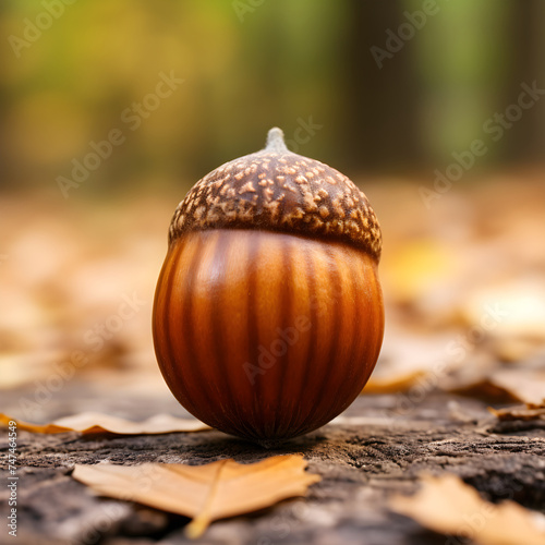 Close-up of a Single Acorn: A Symbol of Growth and Potential