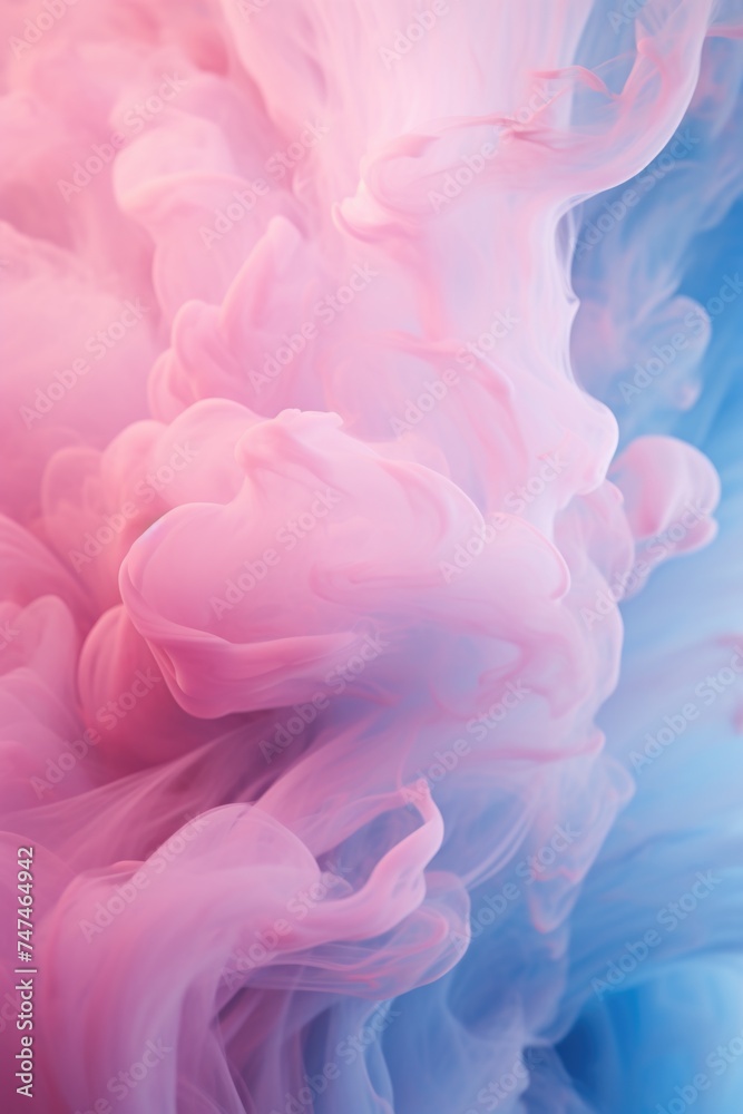 Obraz premium Close up of pink and blue substance, suitable for scientific or abstract backgrounds