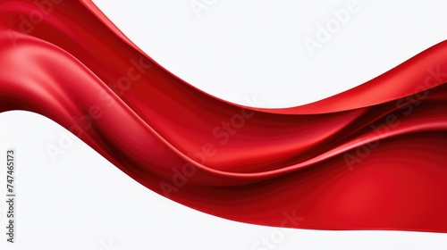 Elegant red fabric flowing gracefully on a clean white background. Perfect for fashion or design projects