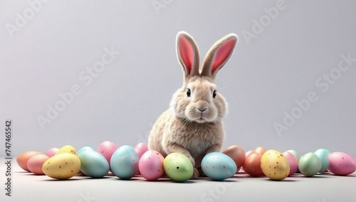 easter bunny and easter eggs © RIYAAN