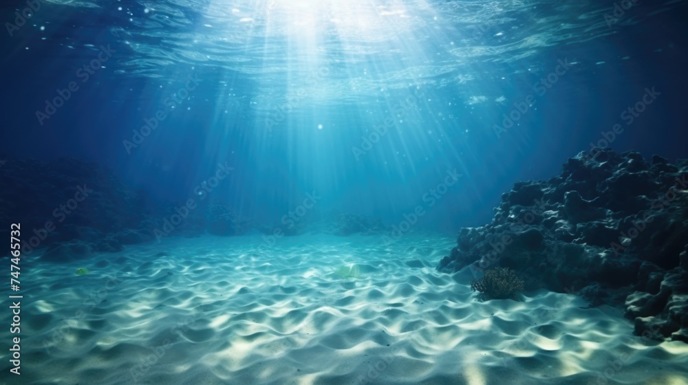 Sunlight filtering through clear water, ideal for nature or underwater themes