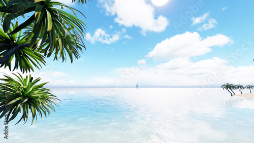 Perfect sky and water of ocean. Travel  holdiay  summer concept.