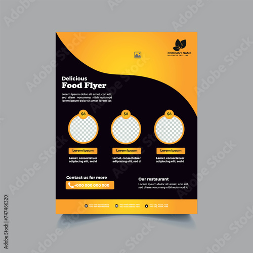 Creative modern restaurant food flyer template design