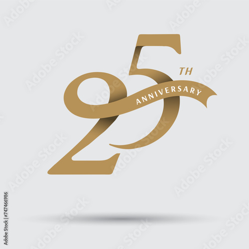 25th anniversary celebration logotype with modern elegant number design