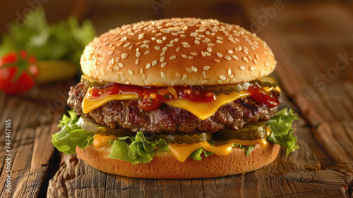 Savor the Juicy Goodness: Our Signature Cheeseburge photo