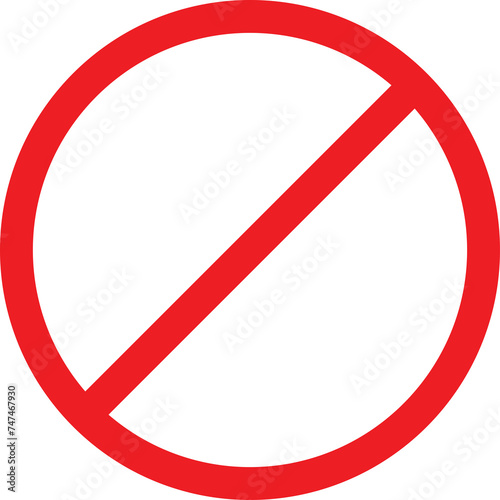 Restricted Prohibition Sign, Red forbidden sign, Not Allowed Sign Illustration, Blank Red prohibition sign stop. Forbidden empty template crosser out prohibit caution circle photo