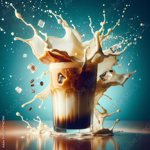 Refreshing Iced Coffee with Milk © Tomasz Mumot