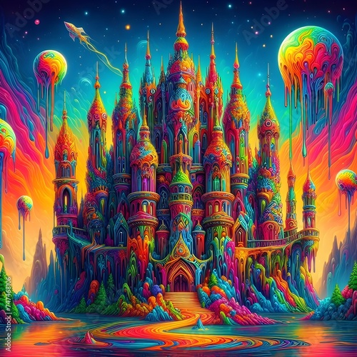 Epic castle dripping & melting colors. 