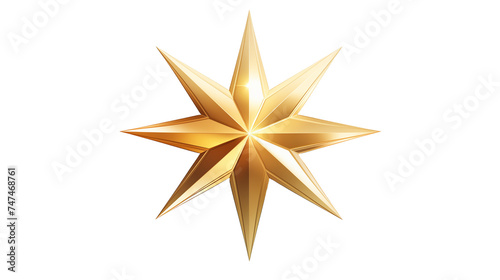 A radiant star isolated on a white background