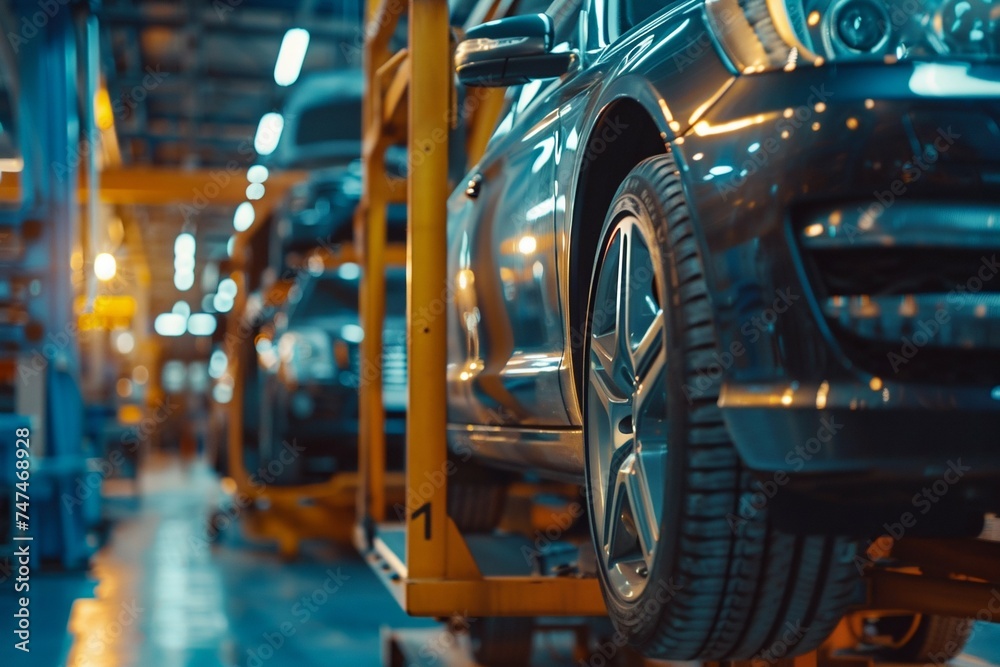 Automotive Assembly Line in Action. Generative ai Automotive Assembly Line in Action. Generative ai