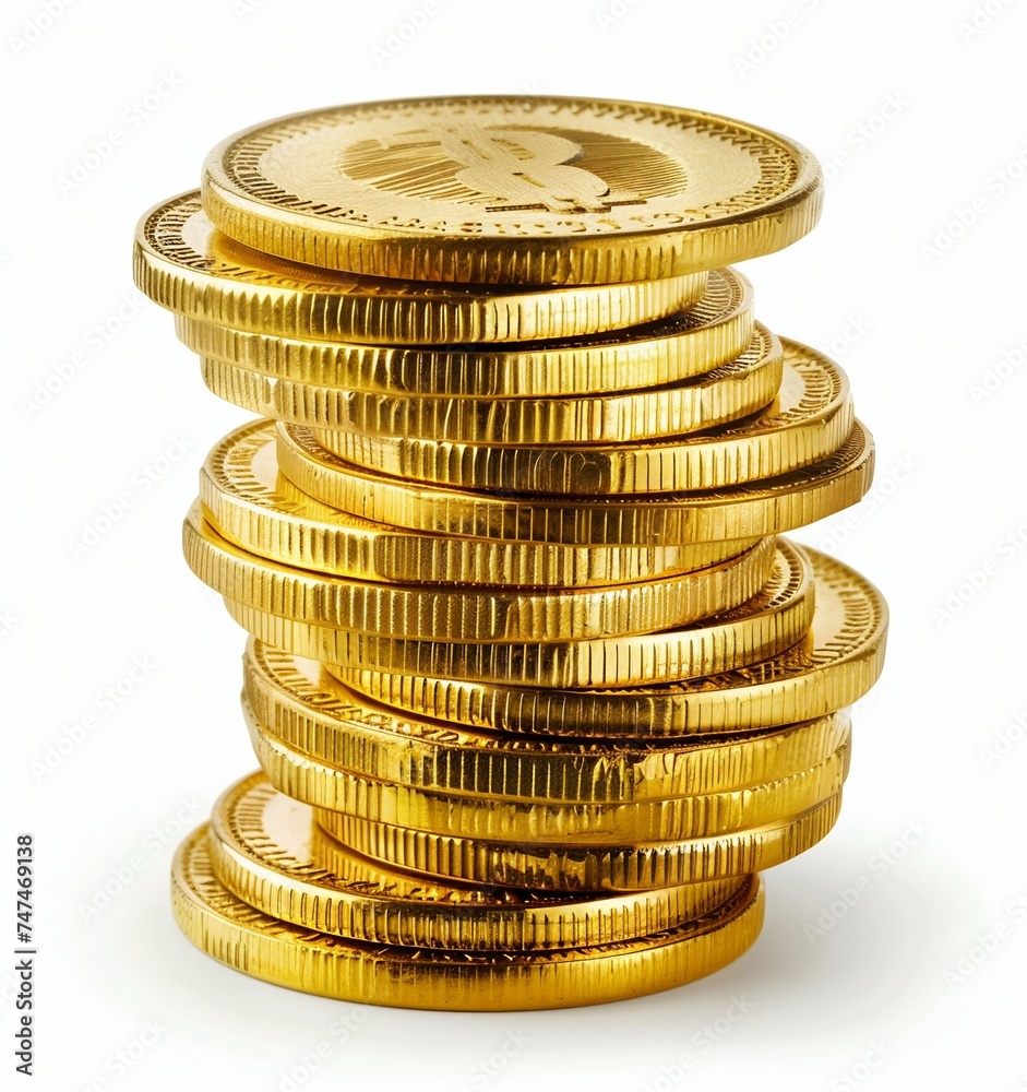 Stack of Bitcoin Cryptocurrency Coins. Generative ai Stack of Bitcoin Cryptocurrency Coins. Generative ai