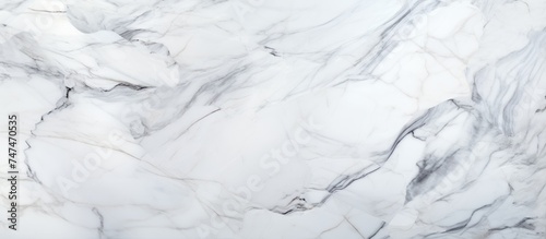 This close-up view showcases the intricate details and patterns of a white marble texture. The smooth surface and subtle veining create a visually appealing abstract design.