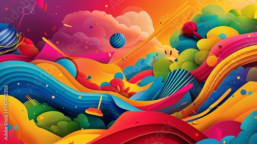 Vibrant and colorful modern design concept for 2024  welcome the new year with stunning visuals