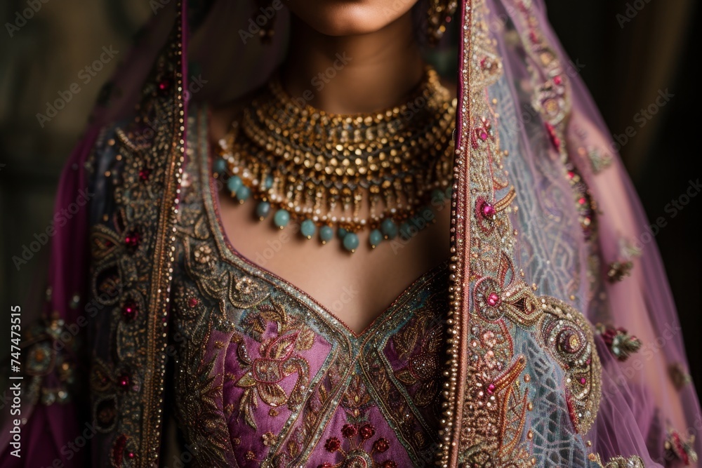 Beautiful Indian bride dressed in traditional wedding clothes